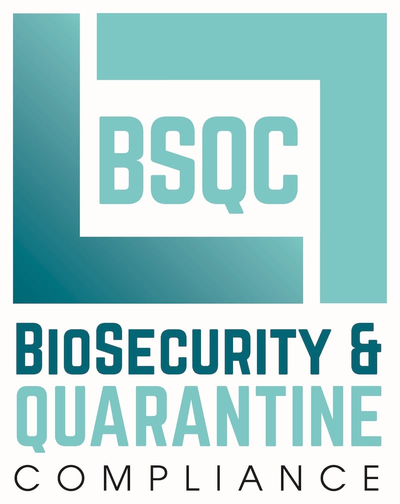 BSQC BioSecurity and Quarantine Compliance logo in teal and dark blue